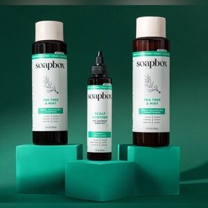Soapbox SB Tea Tree & Mint Haircare Essentials NWT Winter Kit (3 piece set)